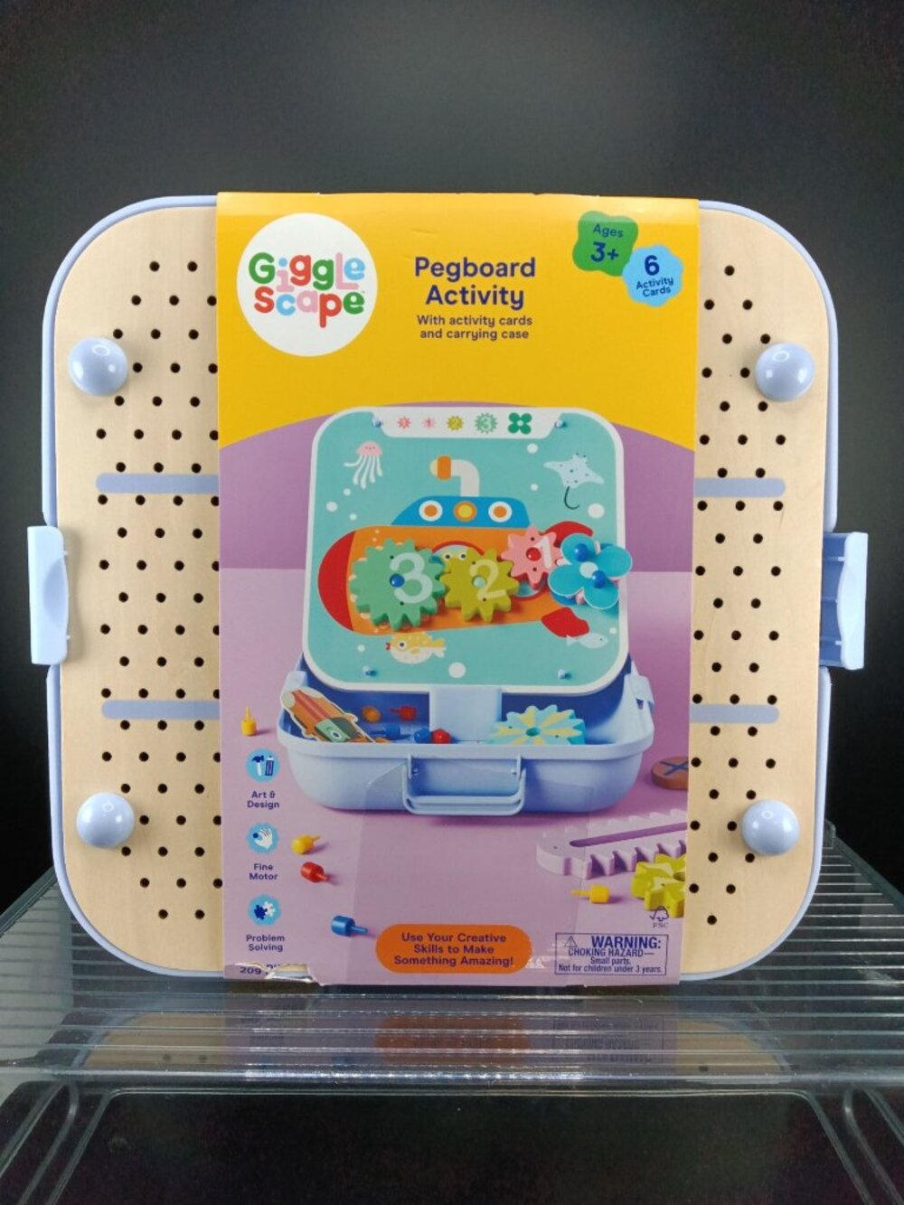 Gigglescape Pegboard Activity With Cards & Carrying Case